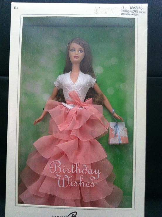 Barbie Collectables, Birthday Wishes Peach Gown Caucasian Barbie