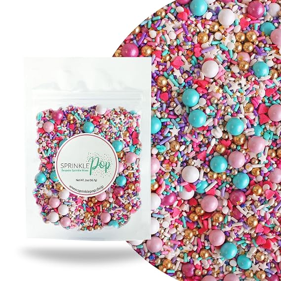Sprinkle Pop Hey Sugar! Sprinkle Mix, Purple, White, Pink, Aqua, 2oz