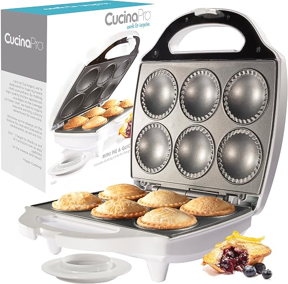 Mini Pie & Quiche Maker, Electric Baker Cooks 6 Small Quiches or Pies