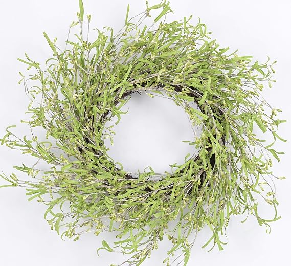 Spring Front Door Wreath 24 Inch Artificial Pip Berry Grapevine Wreath Green Large Farmhouse Natural Round Wreath for Festival Celebration Front Door Wall Window Party Home Decor