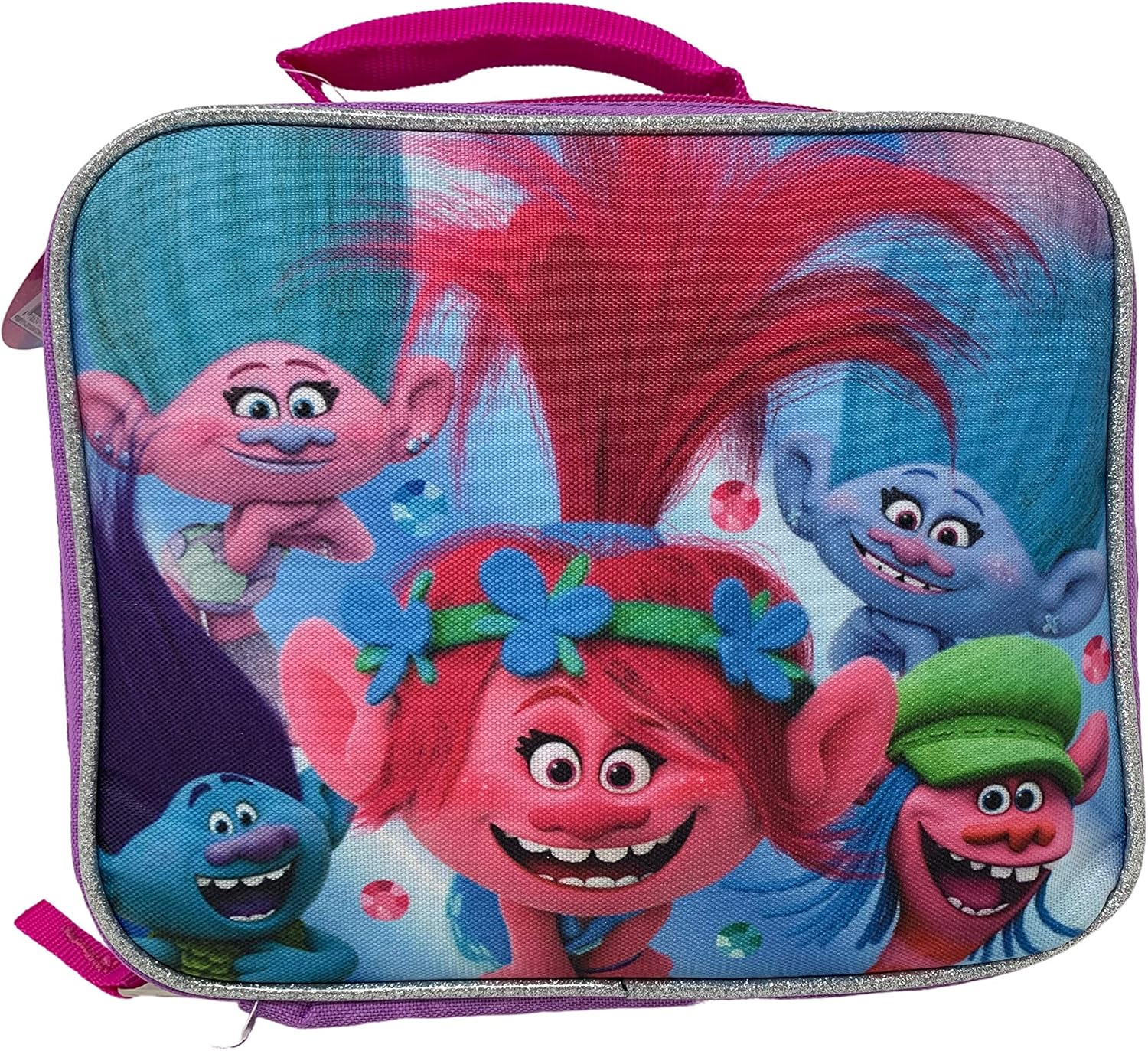 Fast Forward Trolls Dreamworks 9 Lunch Bag - Lunch Box - Poppys Fun Day, Purple, small
