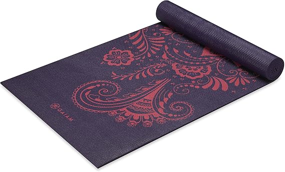 Gaiam Yoga Mat - Premium 6mm Print Extra-Thick Non-Slip Exercise & Fitness Mat for All Types of Yoga/Pilates/Floor Workouts Length 68 Inches x Width 24 Inches x Thickness 6mm