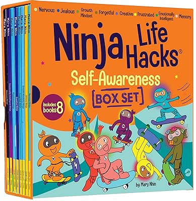 Ninja Life Hacks Self Awareness 8 Book Box Set Books 41-48: Frustrated Ninja, Nervous Ninja, Jealous Ninja, Growth Mindset Ninja, Forgetful Ninja, ... Emotionally Intelligent Ninja, Memory Ninja Paperback February 9, 2022