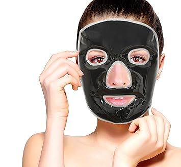 FOMI Cold Clay Facial Ice Mask | Cooling Face Mask for Acne, Swollen Face, Puffy Eyes, Dark Circles, Headache, Migraine, Sinus Relief | Fabric Backing | Natural Clay Filling (X-Large)