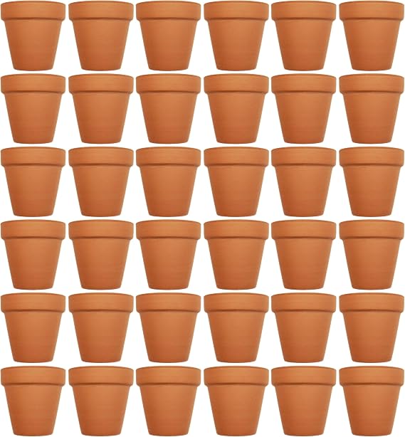 Black Duck Brand Set of 36 Terra Cotta Pots! Perfect for Vegetable or Flower Gardens! Measures - 3.75inx3.93in.d,x0.175in
