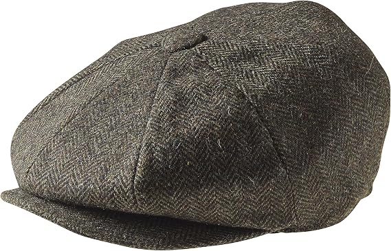 PEAKY BLINDERS 8 Piece 'Newsboy' Style Flat Cap -Tweed Wool Fabric Variations