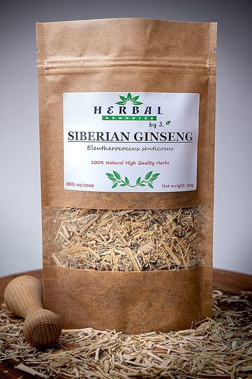 Siberian Ginseng Root 50 g Tea Loose Premium Pure herb - Adaptogen Stress Relief Immune Booster Cold Appetite - Eleutherococcus S - Herbal Remedies by J. - Zen Szen