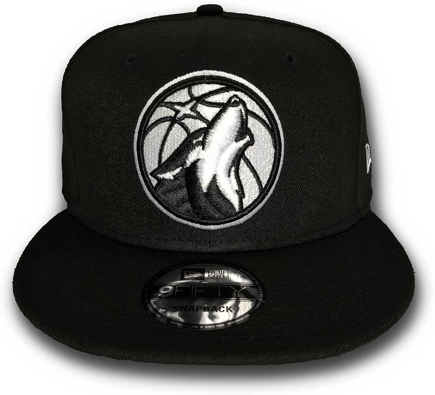New Era Minnesota Timberwolves NBA Basic Black & White 9FIFTY Snapback Cap