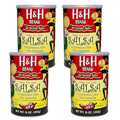 30 Second Salsa Mix Seasoning - Mild 4-Ea. 16-oz Cans, 64-oz Total, Makes 104-Batches of Salsa, 0.97-Each. Southwestern Style