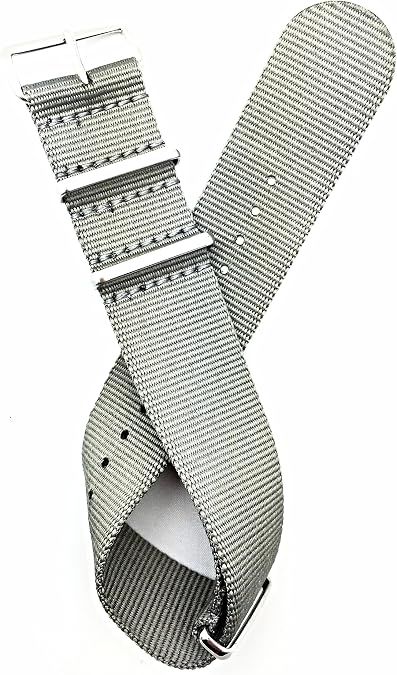 NewLife 24mm Gray Watchstrap Nylon, Fabric, Military Style Watch Band