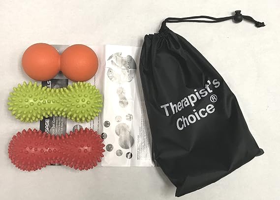 Therapist’s Choice® 3 Pack Peanut Ball Massage Kit- 2 Spiky Massage Peanut Balls(1 x Hard & 1 x Soft), 1 x Double Peanut Massage Lacrosse Balls, Stress Reflexology, Porcupine Sensory Ball Set