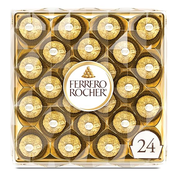 Ferrero Rocher Chocolate Candy, Hazelnut Milk Chocolates, 24 Ct, 10.6 oz