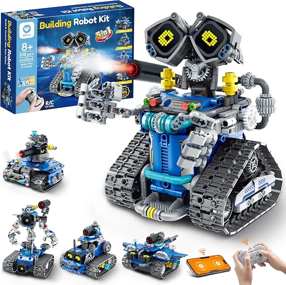 Sillbird STEM Robot Building Kit with Remote Control Gifts for Boys 8-14