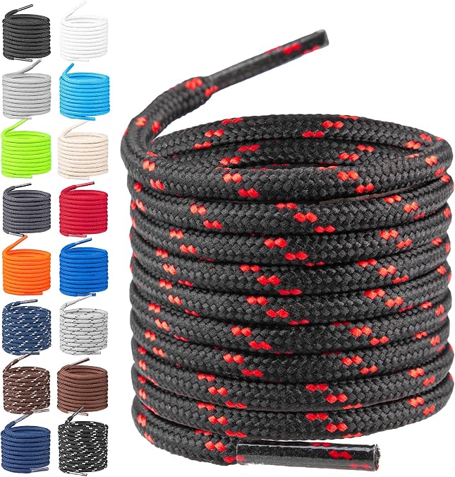 Shoelaces Hiking Shoes Round - Tear-Resistant Shoelaces - Durable Polyester Shoe Laces - Diameter 4 mm