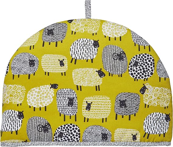 Ulster Weavers Tea Cosy - Vibrant Kitchen Accessory, 100% Cotton, Warming & Insulating, Machine Washable - Perfect for a Traditional English High Tea Experience, Dotty Sheep, Yellow