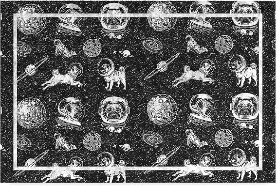 Monnhein Tasarımlı Dekoratif Kapı önü Paspas, Dış Mekan/Ev İçi/Banyo/Mutfak/Yatak Odası/Giriş Paspasları (Black Space, 45X70)