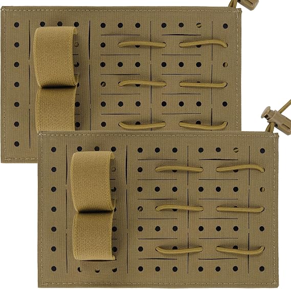 2PCS Tactical Configurable Med Tray Insert Modular Medical Equipment Storage Board with Elastic Straps & Storage Inner Bag for Backpacks,Lower Suspension Pouch