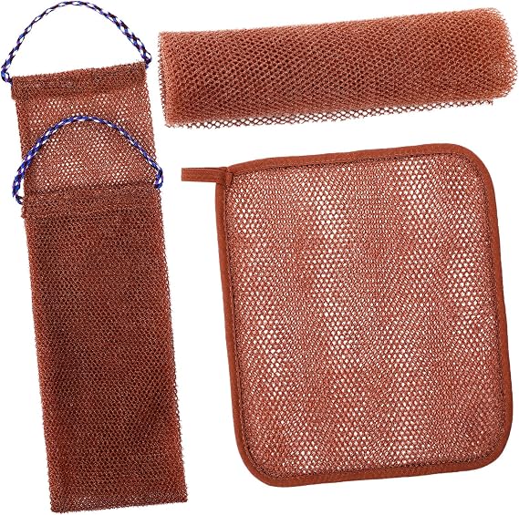 African Net Exfoliating Shower Scrubber Luxurious Foaming Body Wash Cloth for Back Feet Face Daily Use and Deep Cleansing
