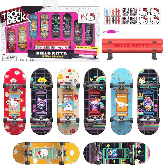 Tech Deck Hello Kitty Sk8shop Collab Pack Customizable Fingerboards Set