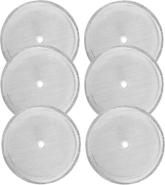 6 Packs French Press Replacement Filters Mesh Screen, 4 Inch Stainless Steel Mesh Replacements for 1000 ml / 34 oz / 8 cup French Press
