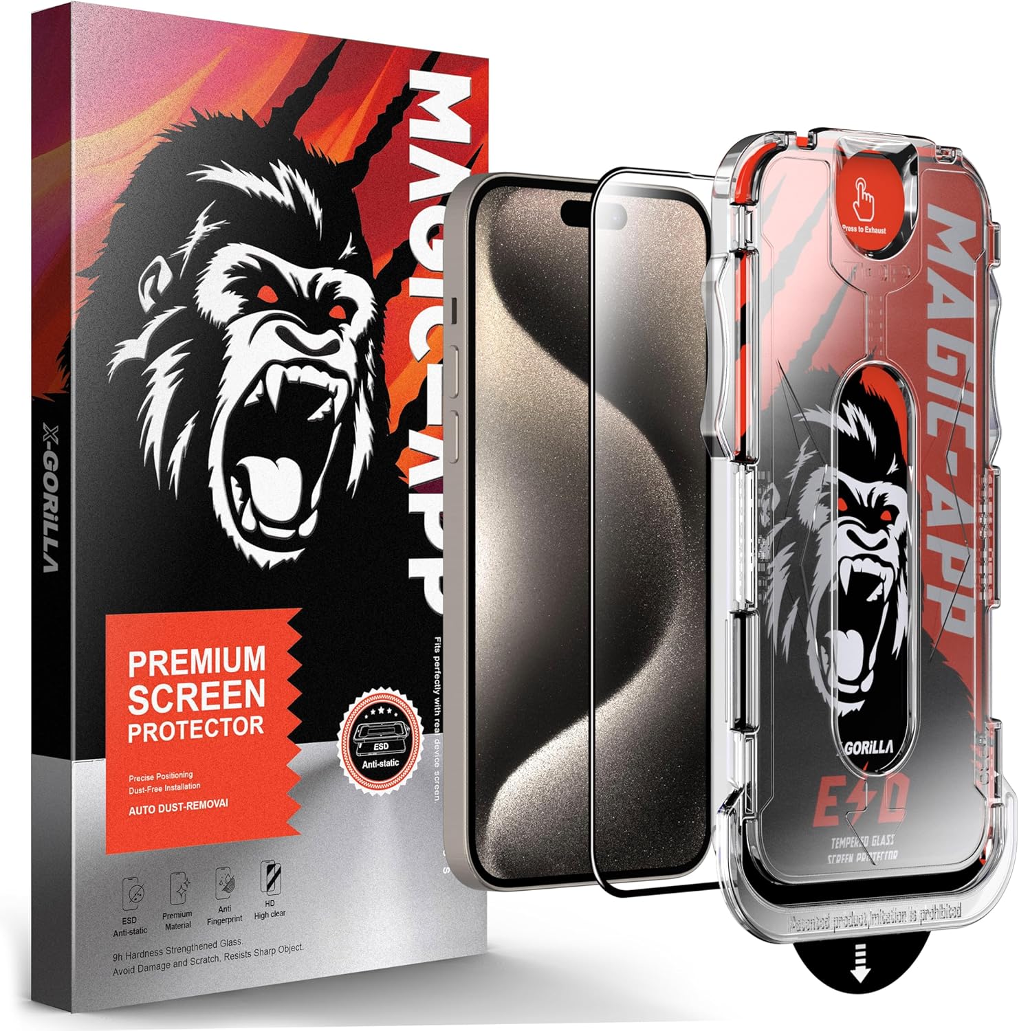 Klasse X-Gorilla iPhone 11  XR Ekran Koruyucu Cam | 9H Kırılmaz Tam Kaplama, Tozsuz Uygulama ve Kırılmaz & Çizilmez Şeffaf & Hayalet Seçenekleri