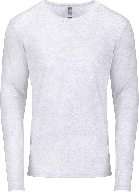 Next Level NL6071 Men's Tri-Blend Long-Sleeve Crew Heather White XL