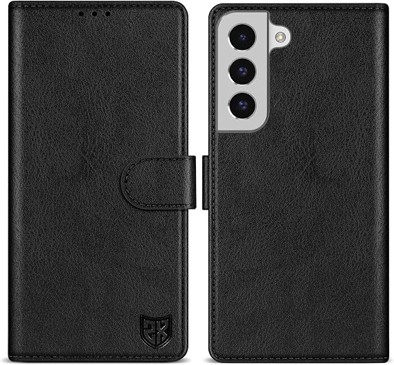 for Samsung Galaxy S22 Wallet Case Magnetic Closure 6.1 inch,Black