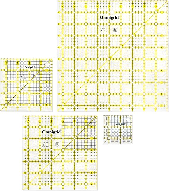 Omnigrid Quilter's Square Ruler Value Pack, 4 Count Pack