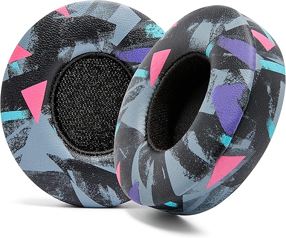WC Extra Thick Replacement Earpads for Beats Solo 2 & 3 by Wicked Cushions - Ear Pads for Beats Solo 2 & 3 Wireless ON-Ear Headphones - Soft Leather, Luxury Memory Foam, Strong Adhesive | 90's Black