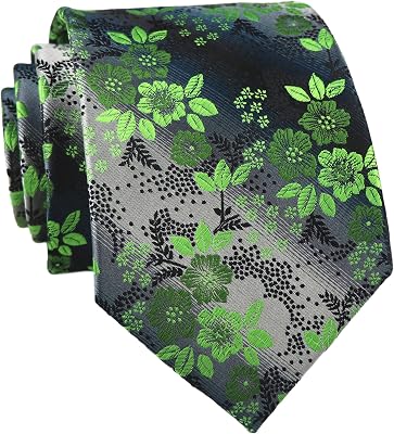 Secdtie Mens Silk Tie Cravat Jacquard Luxury Floral Pattern Wedding Necktie