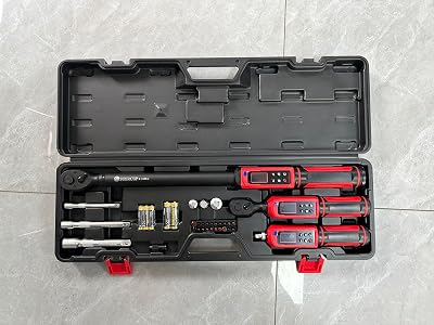 14&38&12 Digital Torque Wrench Set0.15-10Nm&0.66-44.29Ft.Lb0.9-60N.m&3.8-250.8Ft.Lb5.1-340Nm, with Vibration, Buzzer,LED Notification and Five Units of Measure, for Car,Moto Repair