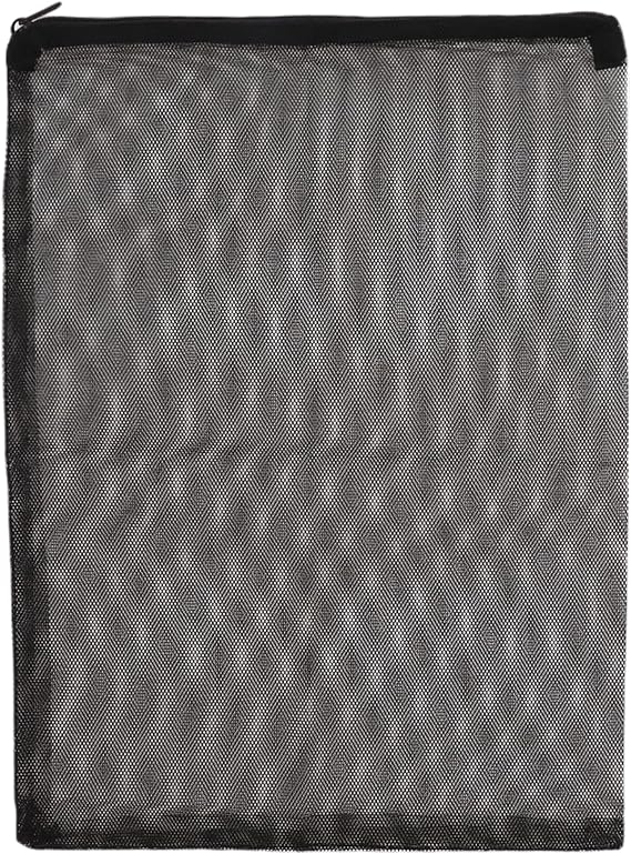 Aquarium Filter Media Bags, Fine Mesh Filter Bags, Mesh Zipper Bags for Activated Carbon Resin Filters, Reusable Fish Tank Filter Bag, 13.7 x 9.8 Inch, Black