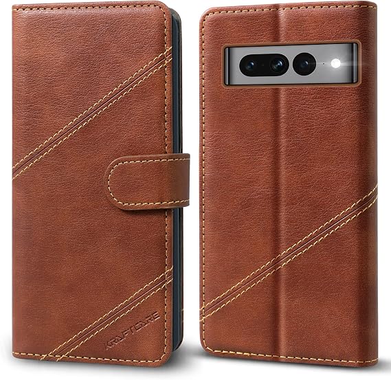 Compatible with Mobile Phone Case for Google Pixel 7 Pro Case [Card Slot] [Stand Function] Flip Case Leather Shockproof Protective Book Case for Google Pixel 7 Pro Flip Case Brown