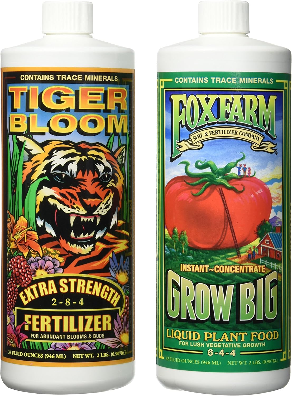 Fox Farm Grow Big and Tiger Bloom - 1 Quart Each