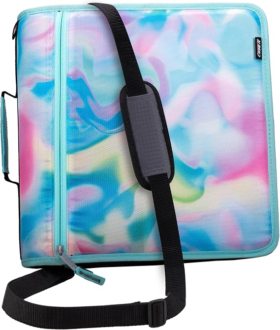 Case-it School Zipper Binder | 3-Inch O-Rings | 600-Sheet | D-146 Aqua