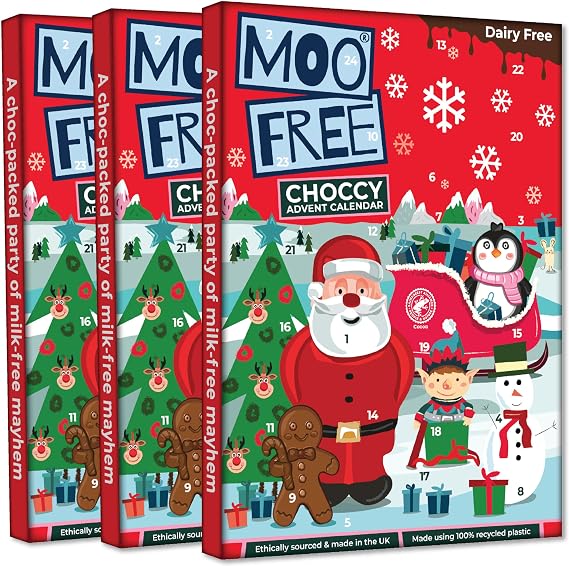 Moo Free Dairy Free Chocolate Advent Calendar 100g (Pack of 3)
