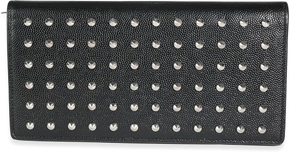 Pre-Loved Classic Marquage Flap Wallet Black, Silver Medium