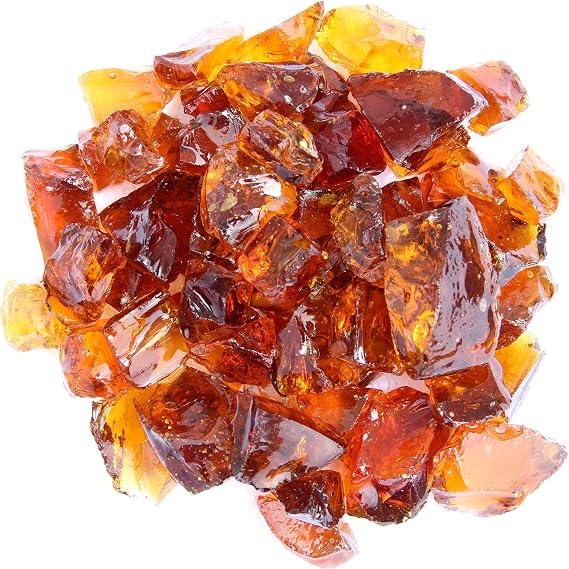 Hiland RGLASS-2-AMB Fire Glass, 20 lb, Amber
