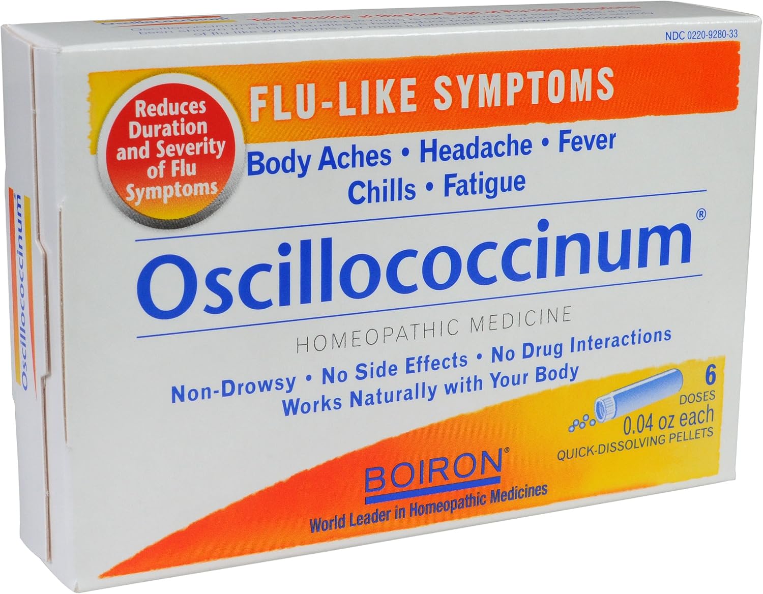 Boiron Oscillococcinum, 0.04 Ounce, 6 Doses Pack of 2, Homeopathic Medicine for Flu-Like Symptoms