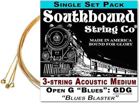 Acoustic Medium 3-String Cigar Box Guitar Strings - Low Open G (GDG)