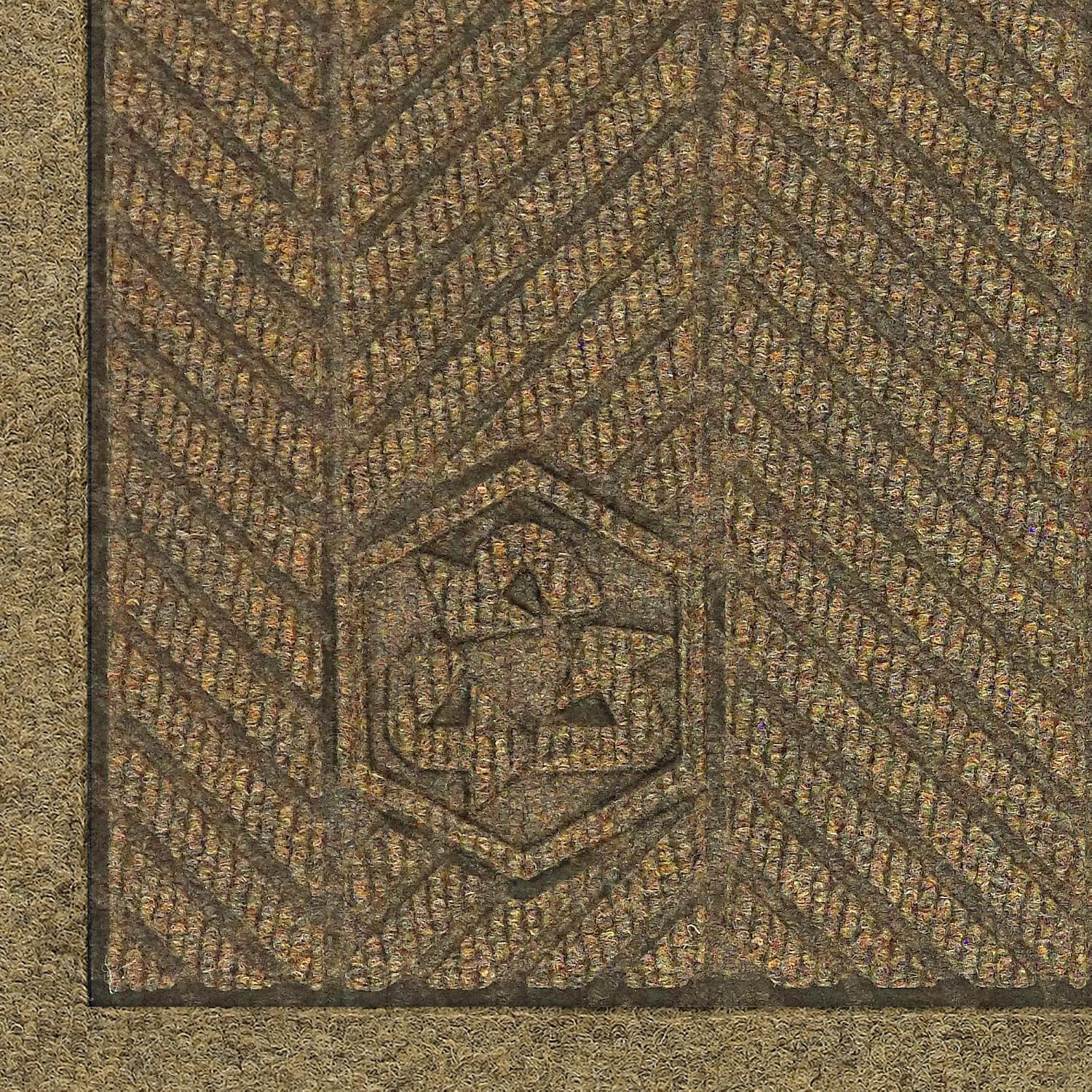 MA Matting 2241 Waterhog Fashion ECO Elite PET Polyester Entrance Indoor Floor Mat, SBR Rubber Backing, 4 Length x 3 Width, 38 Thick, Khaki