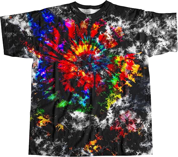 Kids Tie Dye Shirt 6-18 Years Children Hippies Senior Tie-Dye Tee Tshirt for Boys' Girls'