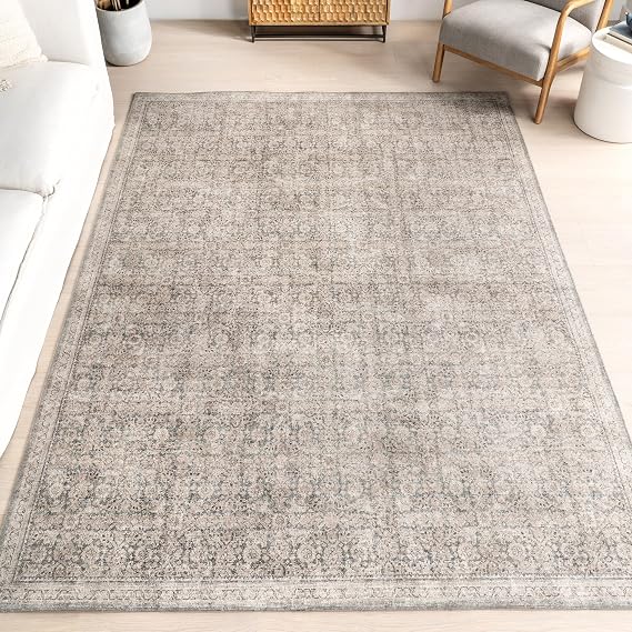 nuLOOM Cally Grey Medallion Power Loomed Area Rug, 9' x 12'