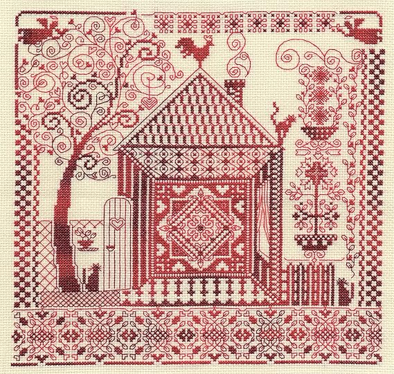 PANNA Home Hearth Amulet Embroidery Kit - Cross Stitch Kits with 14 Count Aida Fabric - Inspirational DIY Craft Project for Creativity & Home Decor Enthusiasts