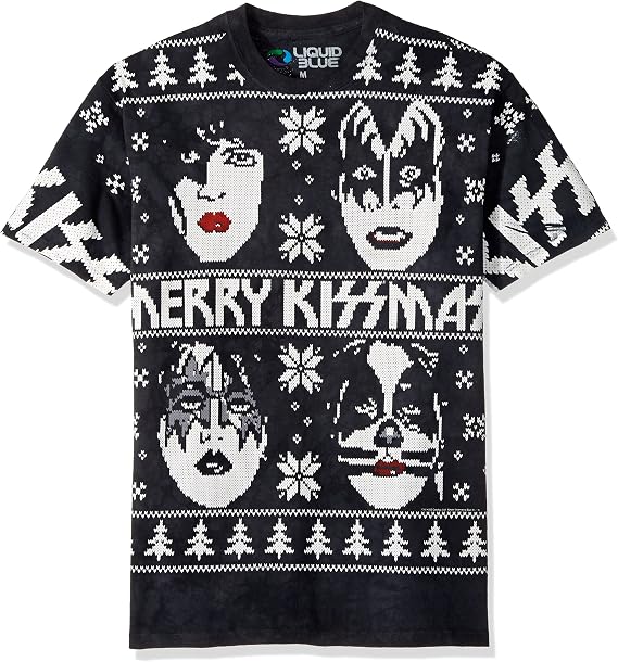 Liquid Blue Mens Kiss Merry Kissmas Tie Dye Short Sleeve T-shirtT-Shirt
